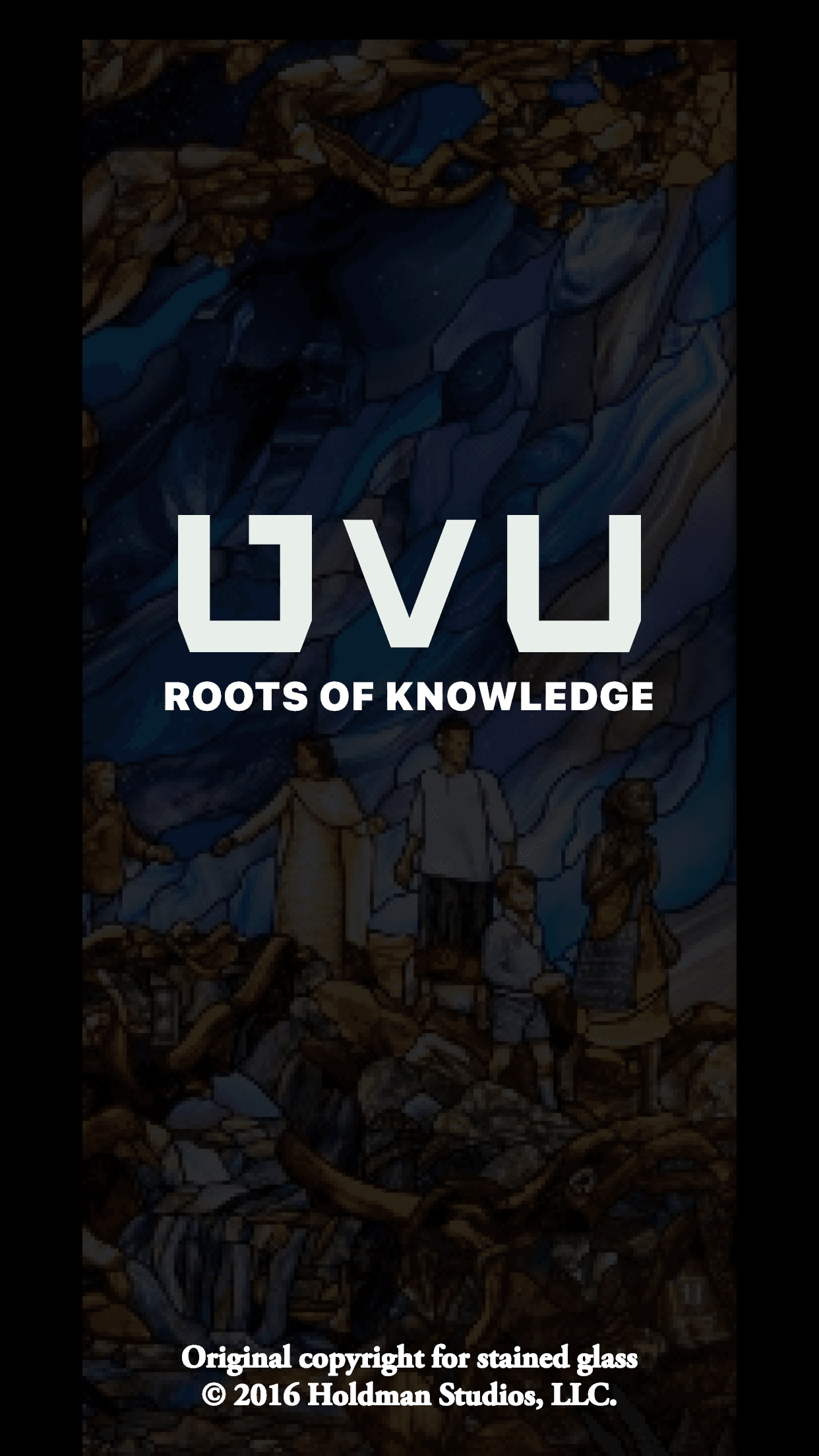 Complete UVU Roots of Knowledge app launch screen